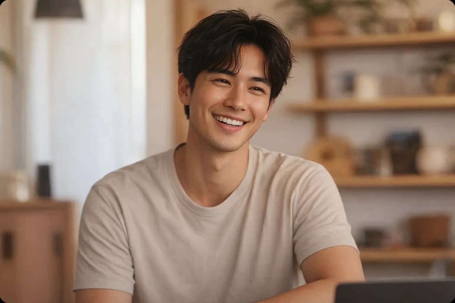 Creator smiling, ready to launch their portfolio